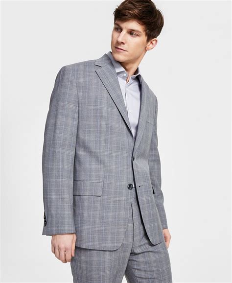 michael kors charcoal plaid modern fit suit|Michael Kors wool blend.